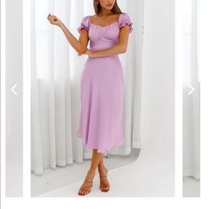 Linka Off-Shoulder Tie Back Midi Dress Lilac